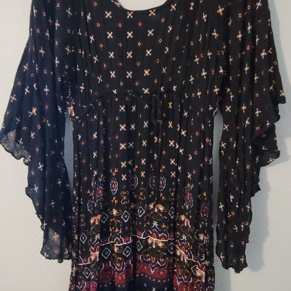 WOMENS GYPSY DRESS-BLACK - Picture 3 of 7